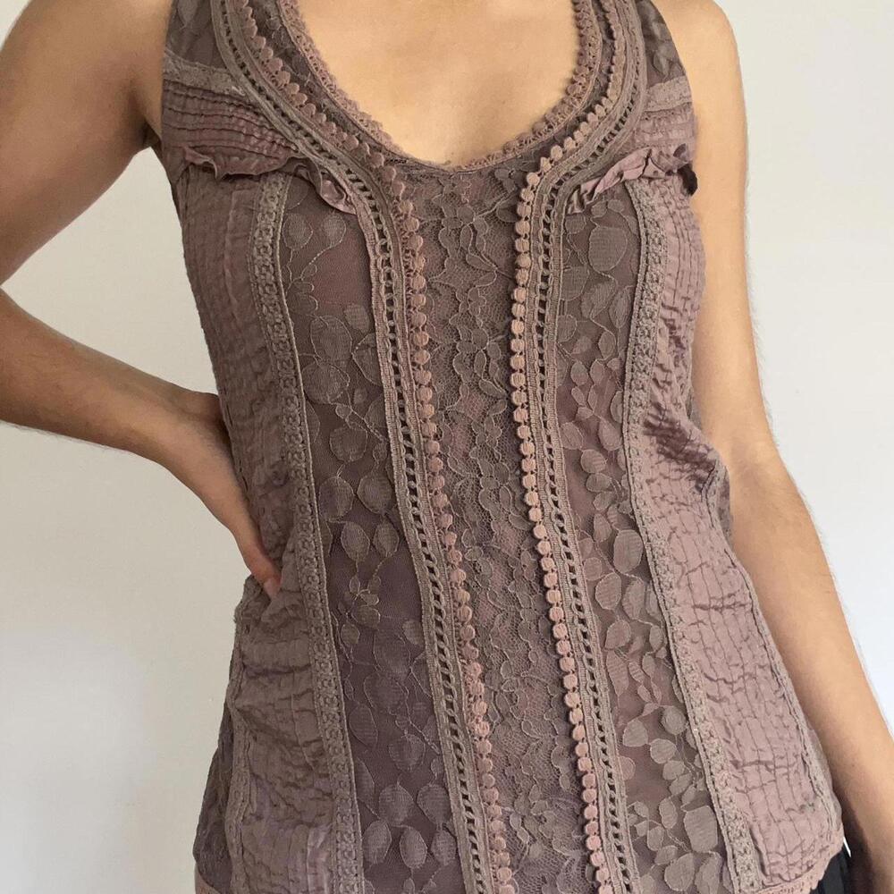 women's xs Brown crochet top #crochet